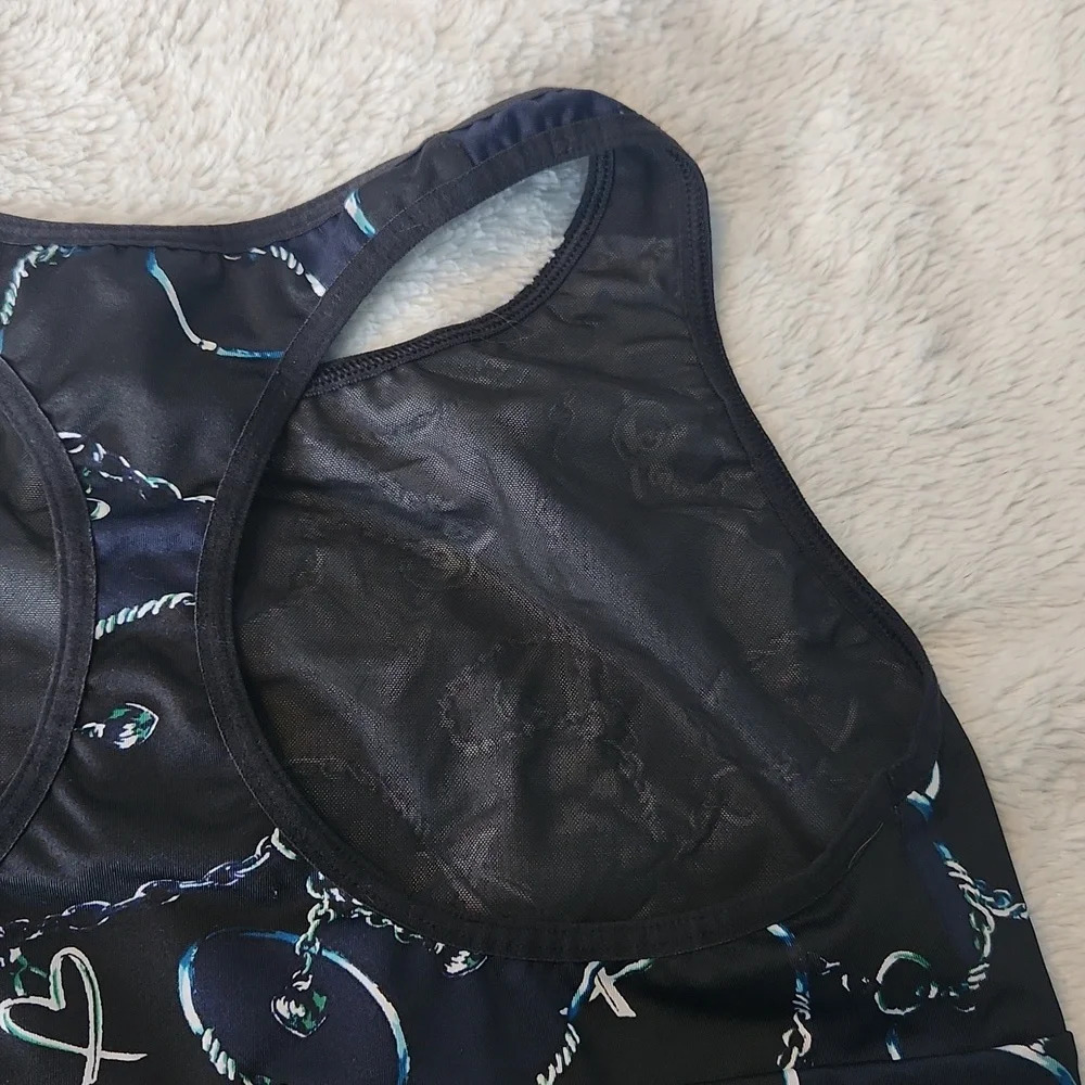 Victoria Sport Navy & Silver Racerback Sports Bra - Picture 10 of 16